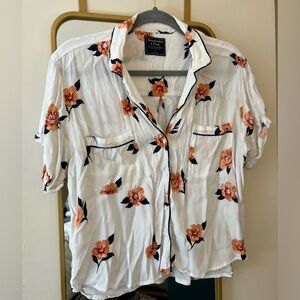 FINAL CALL! Abercrombie & Fitch floral cropped button down top